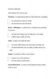 English Worksheet: the future