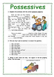 English Worksheet: possessives