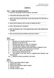 English Worksheet: Exercises to Dracula Chapter 1