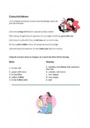 English Worksheet: Idioms