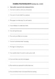 English Worksheet: Making polite requests