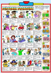 English Worksheet: PERSONAL PRONOUNS-SUBJECT AND OBJECT (B&W VERSION+KEY INCLUDED)