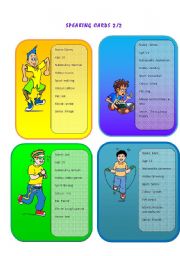 English Worksheet: SPEAKING CARDS 2/2