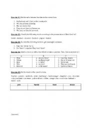 English worksheet: exercises