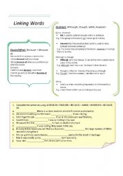 English Worksheet: Linking words