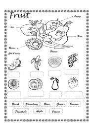 English Worksheet: FRUIT