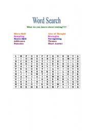 English Worksheet: Word Search