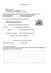 English worksheet: holidaying3