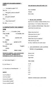 English Worksheet: SIMPLE PRESENT COMPLETE - CAN ASK AND ANSWER
