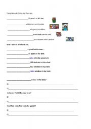 English Worksheet: There is or there are