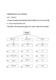 English worksheet: SUPERORDINATES AND HYPONYMS