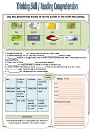 English Worksheet: Reading comprehension