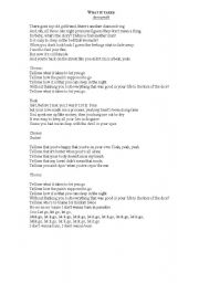 English Worksheet: What it takes