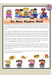 English Worksheet: No More Mystery Meat / Reading Comprehension