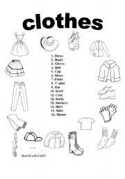 English Worksheet: clothes