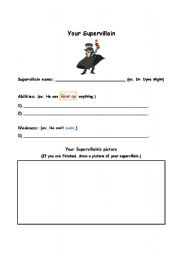 English Worksheet: Make A Supervillain