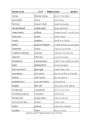 English Worksheet: jobs
