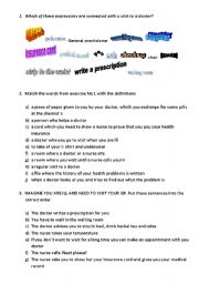 English Worksheet: A visit to a doctor