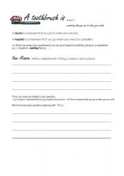 English Worksheet: A toothbrush is