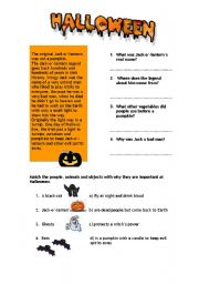 English Worksheet: jack-o-lantern