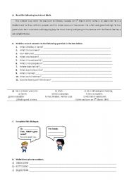 English worksheet: test