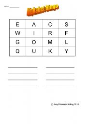 English Worksheet: Alphabet Bingo