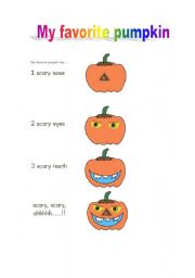 English Worksheet: My Favorite pumpking