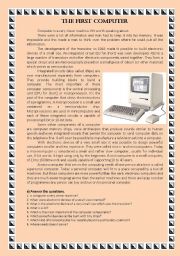 English Worksheet: the first computer