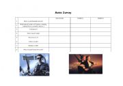 English Worksheet: Movie Questionnaire survey speaking activity