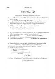 English Worksheet: 1st Six Weeks Test