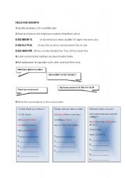 English Worksheet: Hello and Goodbye