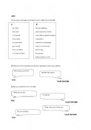 English worksheet: Jobs and times