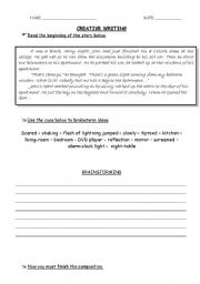 English Worksheet: CREATIVE WRITING