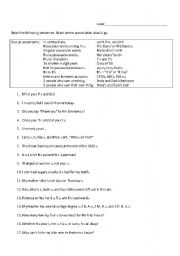 English Worksheet: Punctuation Worksheet 02