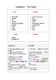 English worksheet: Lets talk about our family