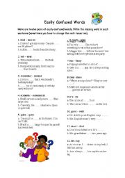 English Worksheet: Easily Confused Words