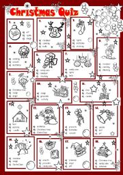 English Worksheet: Christmas Quiz