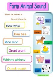 English Worksheet: Farm Animal Sound