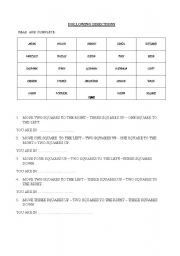 English Worksheet: following directions