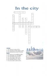English worksheet: In the city