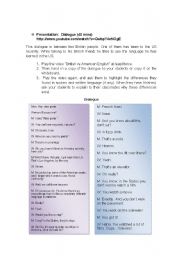 English Worksheet: Main Differences Between American and British English