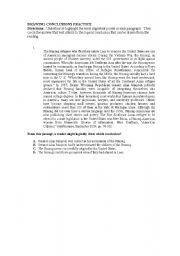 English Worksheet: Drawing Conclusions