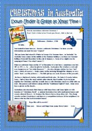 English Worksheet: CHRISTMAS IN AUSTRALIA