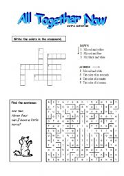 English Worksheet: extra activities for All together now by the Beatles
