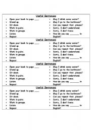 Useful Sentences for the Classroom!