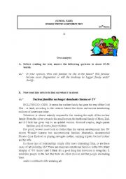 English Worksheet: Test 10th grade students