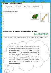 English worksheet: Grammar and Writing