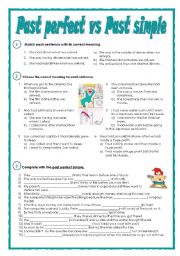 PAST PERFECT vs PAST SIMPLE - ESL worksheet by Malena1