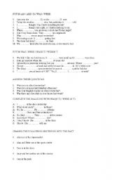 English Worksheet: PAST OF BE