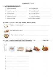 English worksheet: Food